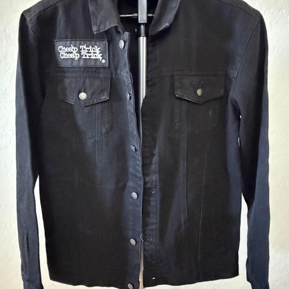 Cheap Trick Black Denim Trucker Jacket Embroidered Jacket